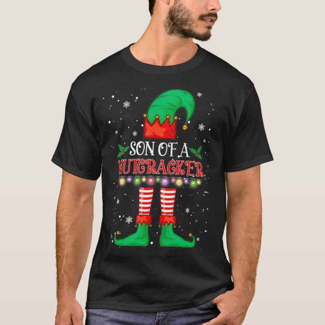 Son of a Nutcracker  Elf Christmas Funny  T-Shirt (Front)