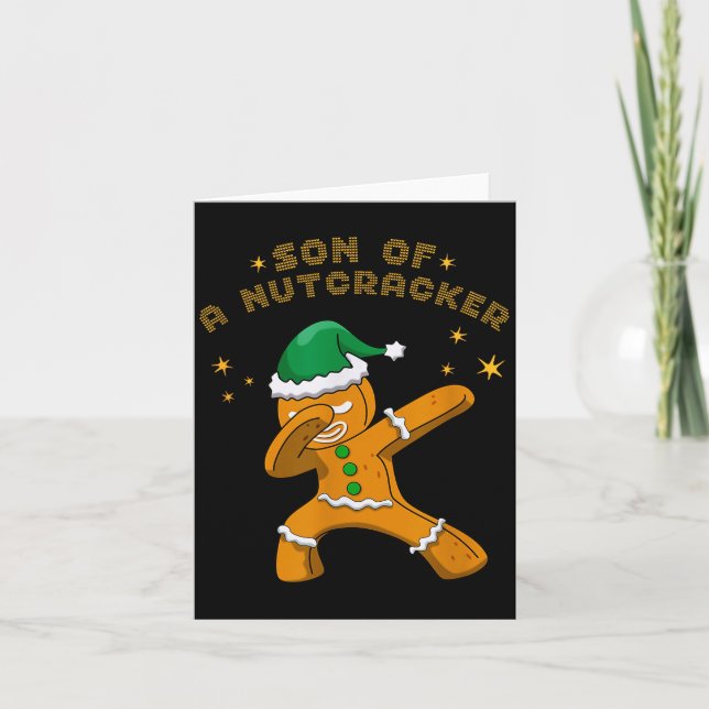 Son Of A Nutcracker Pajamas Christmas Gingerbread  Card (Front)