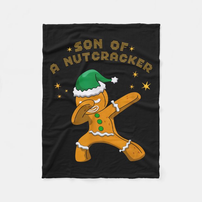 Son Of A Nutcracker Pajamas Christmas Gingerbread  Fleece Blanket (Front)