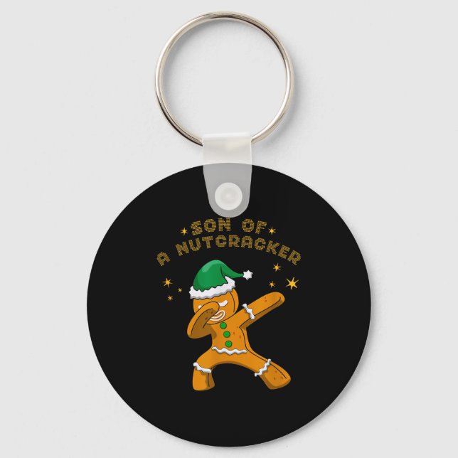 Son Of A Nutcracker Pajamas Christmas Gingerbread  Key Ring (Front)