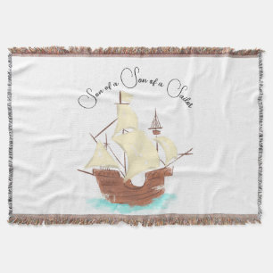 Son of a Son of a Sailor pirate Throw Blanket
