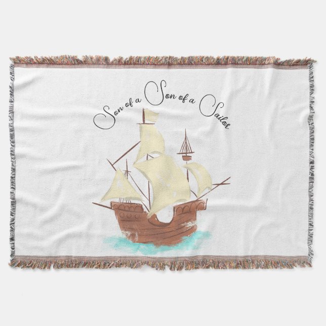 Son of a Son of a Sailor pirate Throw Blanket (Front)