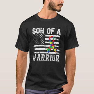 Son Of A Warrior Autism Awareness For Mum Dad Kids T-Shirt