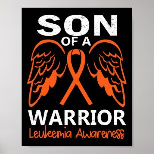 Son Of A Warrior Leukaemia Awareness Angel Wings  Poster