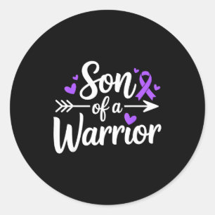 Son of a warrior lupus awareness sle fighter classic round sticker