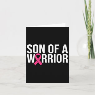 Son Of A Warrior Pink Ribbon Breast Cancer Awarene Card