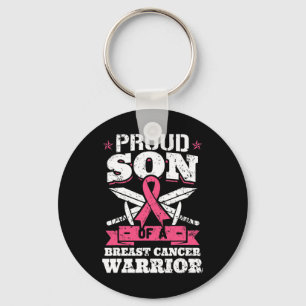Son Of Breast Cancer Warrior Pink Awareness Ribbon Key Ring