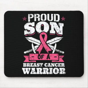 Son Of Breast Cancer Warrior Pink Awareness Ribbon Mouse Mat