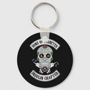 Son Of Diabetes Insulin Chapter Funny Skull Key Ring