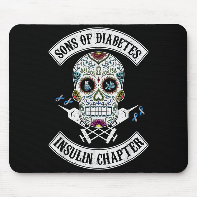 Son Of Diabetes Insulin Chapter Funny Skull Mouse Mat (Front)