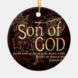Son of God, Romans 8:14 Christian Ceramic Tree Decoration