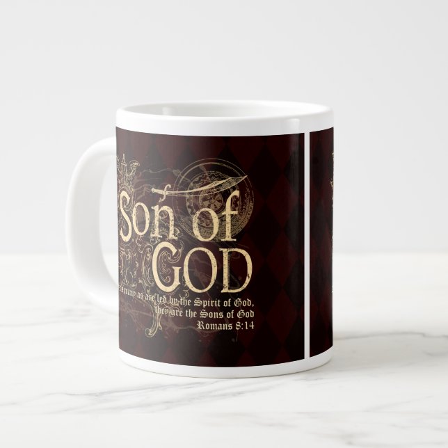 Son of God, Romans 8:14 Christian Large Coffee Mug (Front Left)