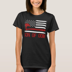 Son Of Odin Valhalla American Viking Flag Nordic M T-Shirt