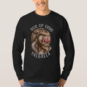 Son Of Odin Valhalla Viking Skeleton Raven Mytholo T-Shirt