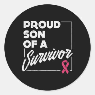 Son Of Survivor Breast Cancer Support Gift Classic Round Sticker