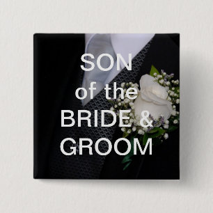 Son Of The Bride And Groom 15 Cm Square Badge