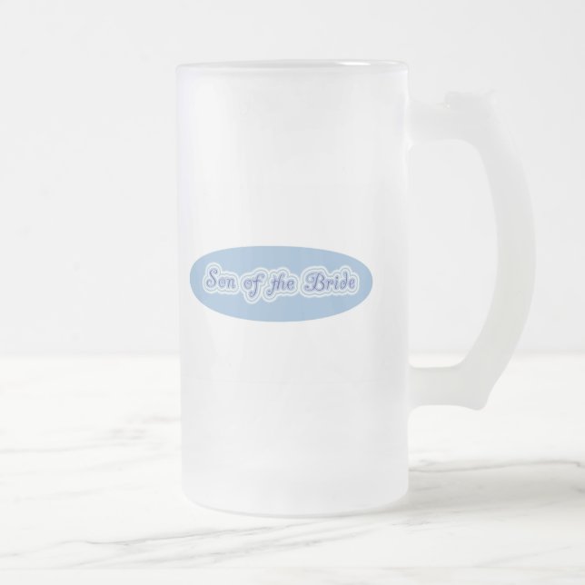 Son of the Bride Frosted Glass Beer Mug (Right)