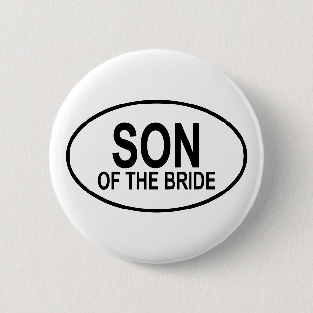 Son of the Bride Wedding Oval 6 Cm Round Badge (Front)