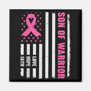 Son Of Warrior Aamerican Flag Breast Cancer Magnet