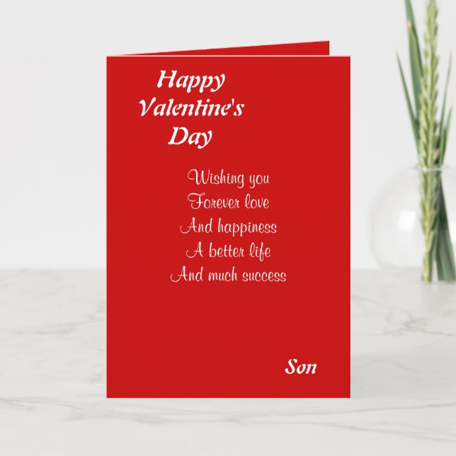 Son on valentine's day holiday card (Front)