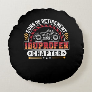 Son Or Arthritis Old Riders Funny Art Gift Round Cushion