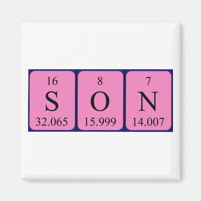 Son periodic table name magnet (Front)