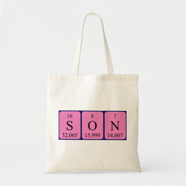 Son periodic table name tote bag (Front)