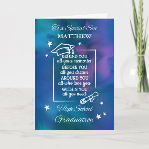 Son Personalise High School Graduation Quote Card