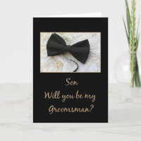 Son Please be my Groomsman - invitation