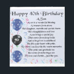 Son Poem  - 40th Birthday Design Notepad<br><div class="desc">A great gift for a son on his 40th birthday</div>