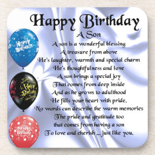 Son Poem  -  Happy Birthday Coaster