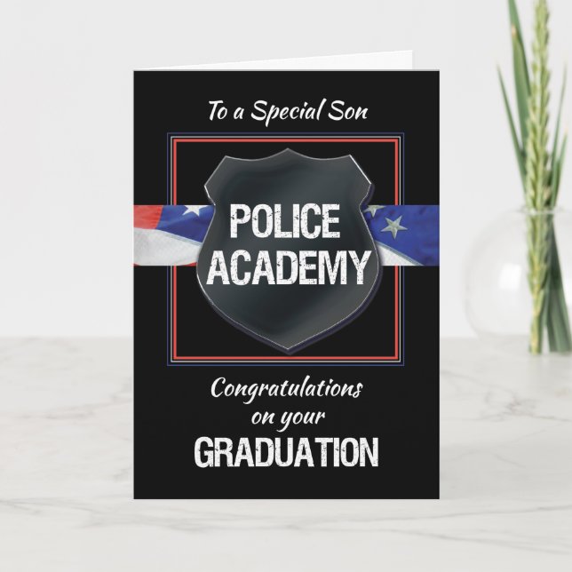 Son, Police Academy Graduation Congratulations Card (Front)