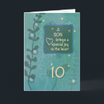 Son Religious 10th Birthday Green Hand Drawn Look Card<br><div class="desc">He has been your playmate and your little buddy for almost a decade now. Soon he will be turning ten and it is only rightful to share with your son a heartfelt message for his 10th birthday. Give him this card now.</div>