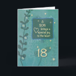 Son Religious 18th Birthday Green Hand Drawn Look Card<br><div class="desc">Share your love and appreciation for your son as he celebrates his 18th birthday. Give him this card that brings a message of blessings and great love.</div>