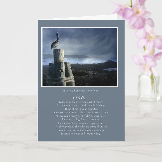 Son Remembrance Anniversary of Passing Spiritual Card (Orchid)