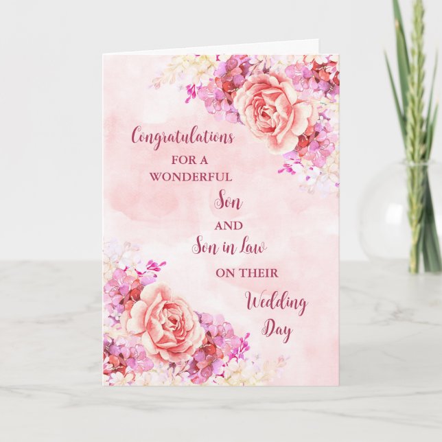 Son & Son in Law Wedding Day Congratulations Card (Front)
