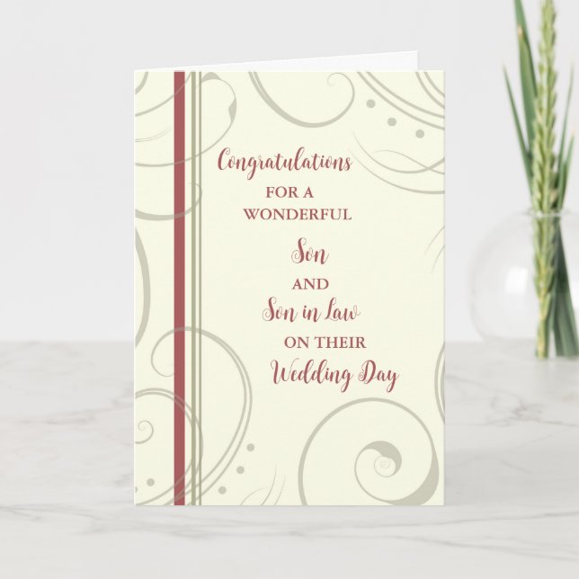 Son & Son in Law Wedding Day Congratulations Card (Front)