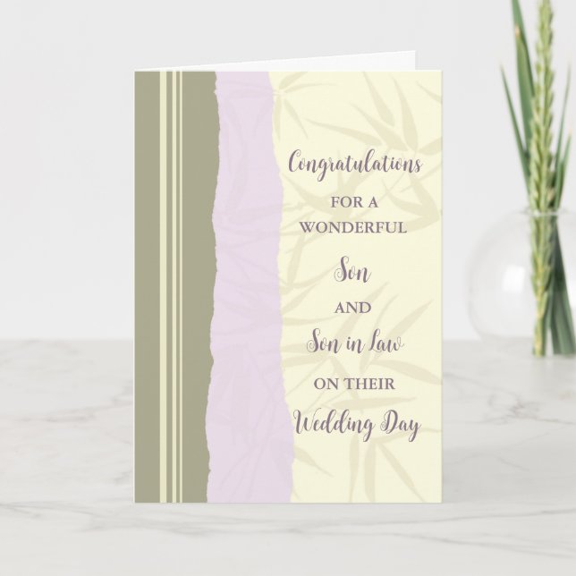 Son & Son in Law Wedding Day Congratulations Card (Front)