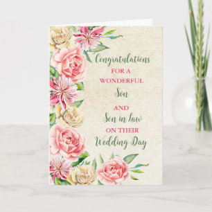 Son & Son in Law Wedding Day Congratulations Card