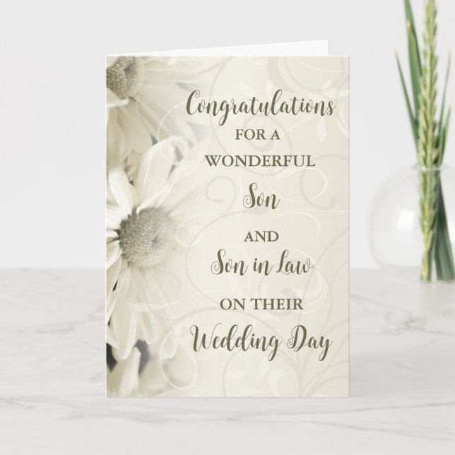 Son & Son in Law Wedding Day Congratulations Card (Front)