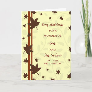 Son & Son in Law Wedding Day Congratulations Card