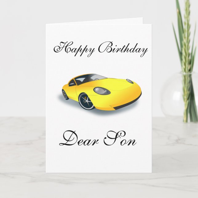 SON SPORTS CAR BIRTHDAY CARD (Front)