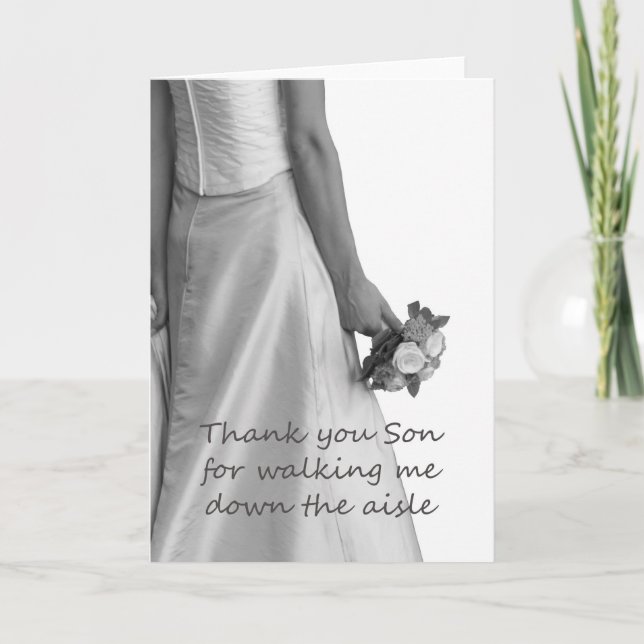 Son  Thanks for Walking me down Aisle Thank You Card (Front)