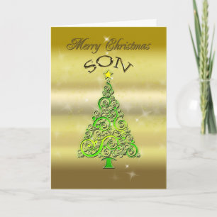 Son, the gold effect Christmas card