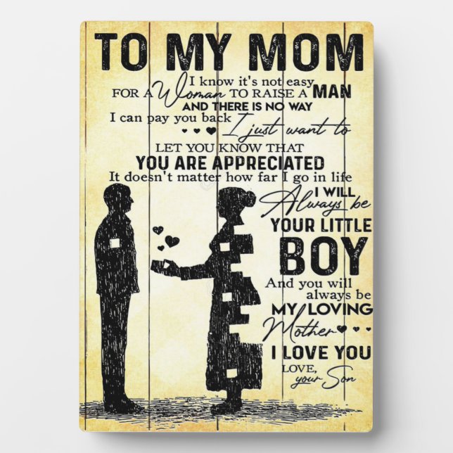 Son To Mom Gift | Special Gift For Family Plaque (Front)