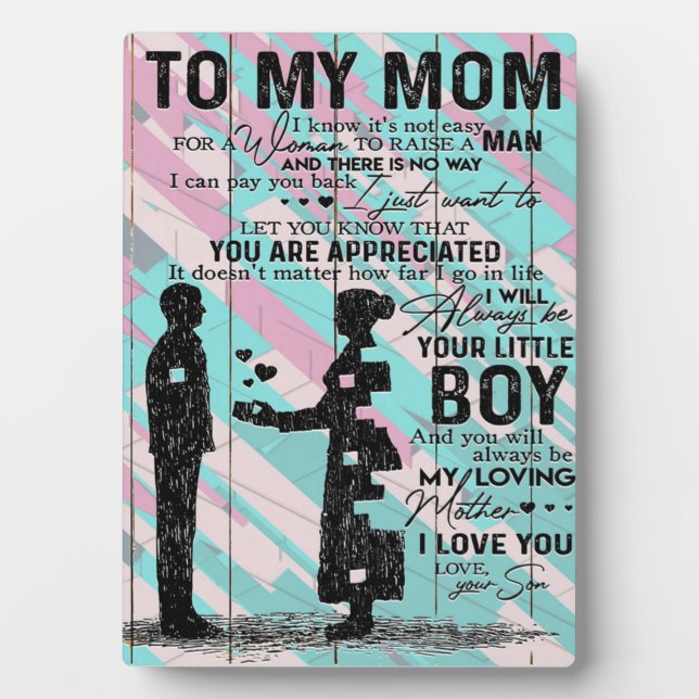 Son To Mom Letter, To My Mom Gift Plaque (Front)