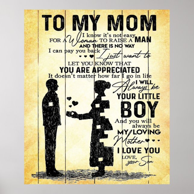 Son To Mom To My Mom | Lovely Gift Poster (Front)
