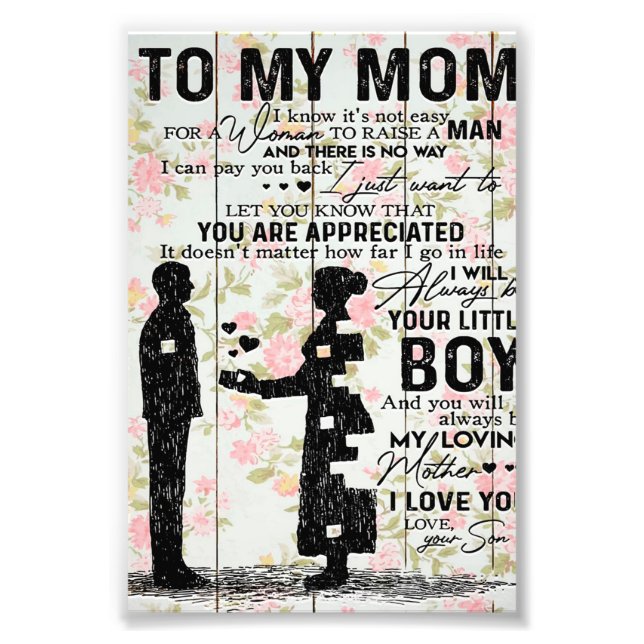 Son To Mum Gift For Mum, Mum Birthday Gift Idea Photo Print (Front)