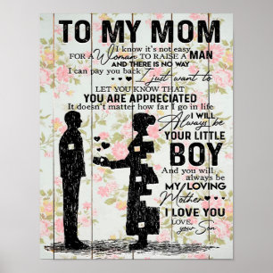 Son To Mum Gift For Mum, Mum Birthday Gift Idea Poster