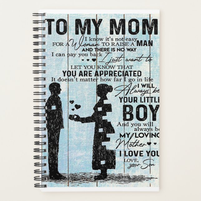 Son To Mum Gift, Personalise Letter To My Mum Gift Planner (Front)